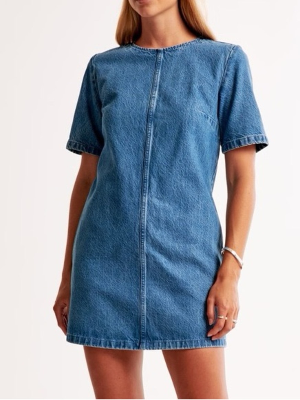 Abercrombie and Fitch Denim Jean tee shift mini dress Blue Medium